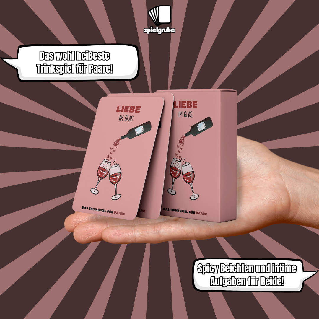„Lustiges und romantisches Kartenspiel mit Trink-Aufgaben für Dates oder Pärchenabende“