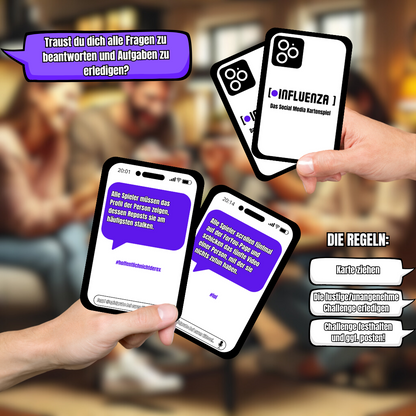 „Trendiges Partyspiel rund um Social Media, Challenges & virale Aktionen“